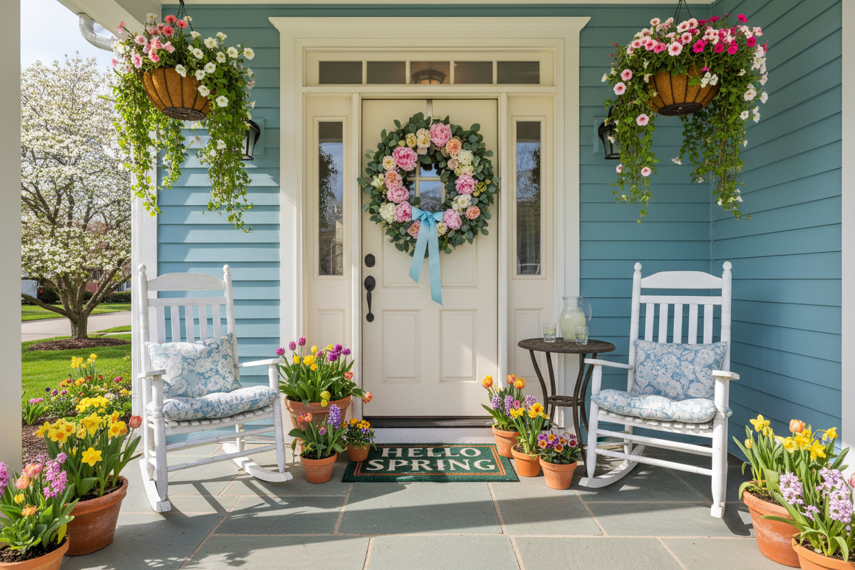 Complete exterior spring entrance